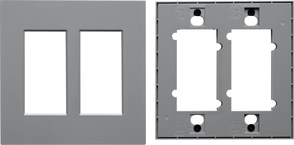 Control4® Faceplate, Essential, Contemporary, 2 Gang (Gray)