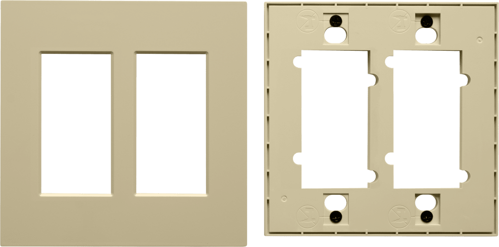 Control4® Faceplate, Essential, Contemporary, 2 Gang (Ivory)