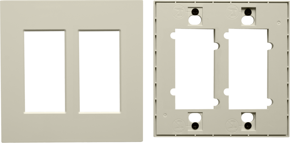 Control4® Faceplate, Essential, Contemporary, 2 Gang (Light Almond)