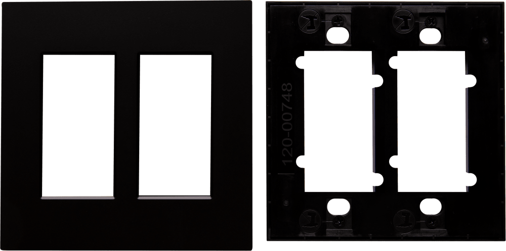 Control4® Faceplate, Essential, Contemporary, 2 Gang (Midnight Black)