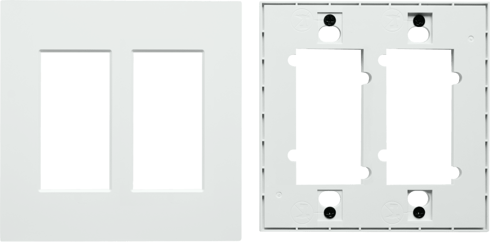 Control4® Faceplate, Essential, Contemporary, 2 Gang (Snow White)