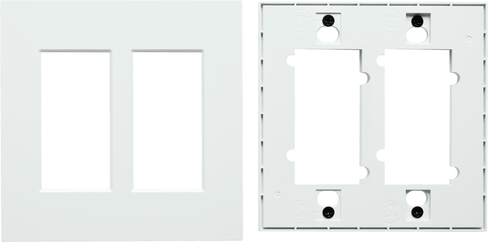 Control4® Faceplate, Essential, Contemporary, 2 Gang (White)