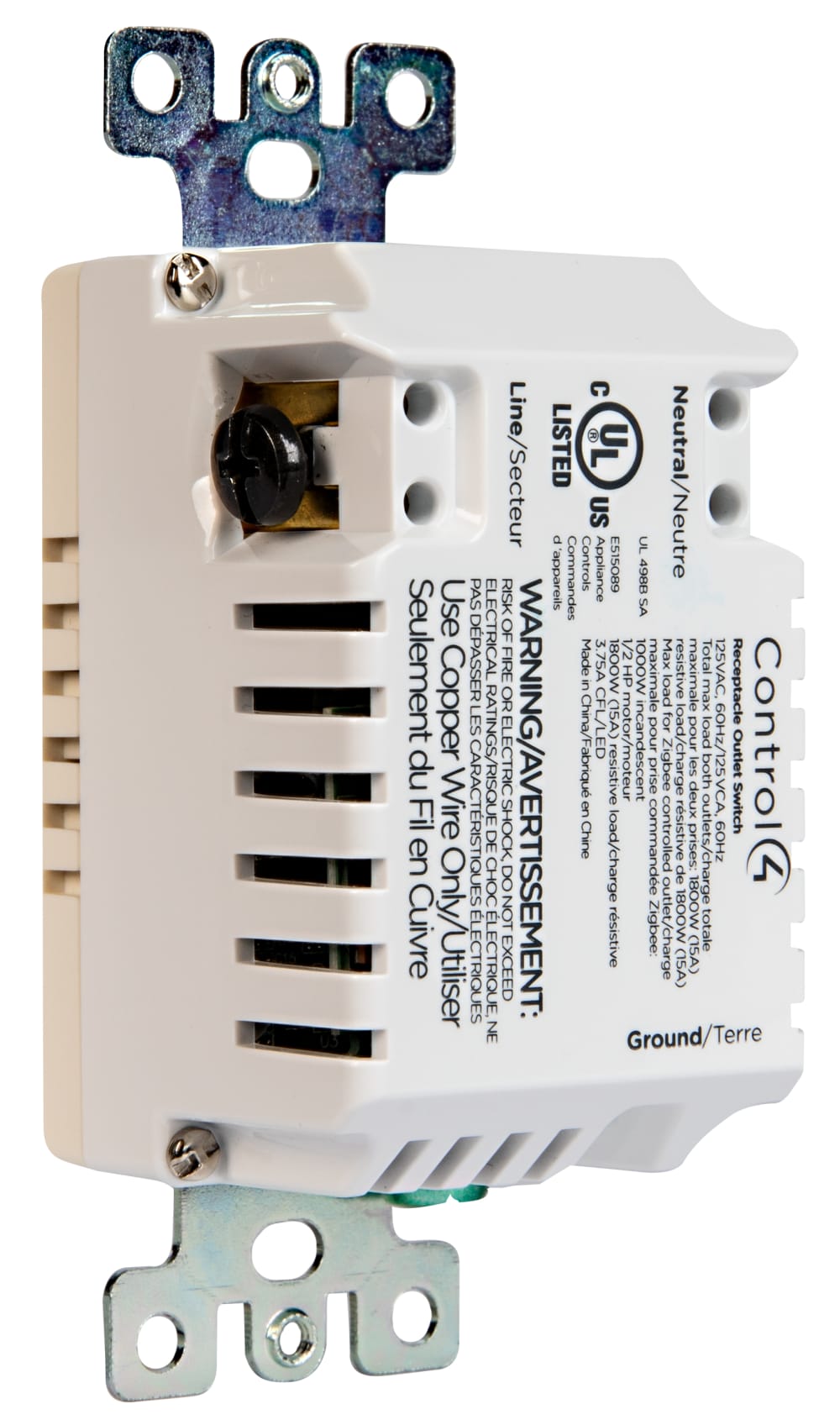 Control4® Receptacle Outlet Switch, 120V (Biscuit)