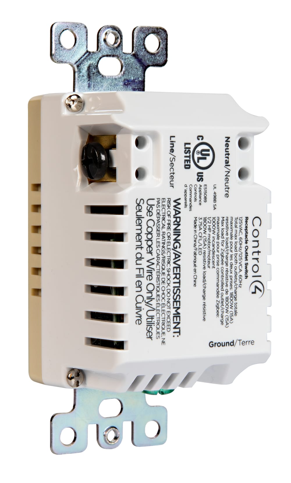 Control4® Receptacle Outlet Switch, 120V (Ivory)