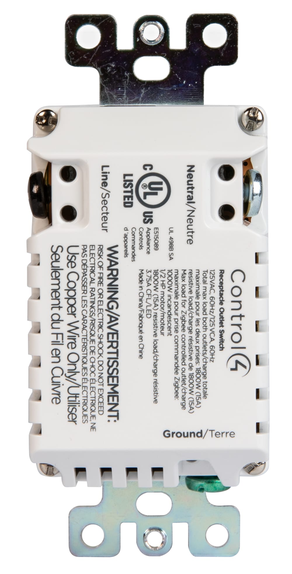 Control4® Receptacle Outlet Switch, 120V (Ivory)