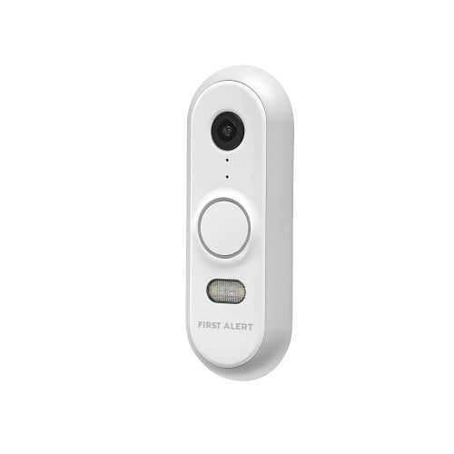 First Alert CAMW-WDB VX1 HD Video Doorbell, White/Gray Trim