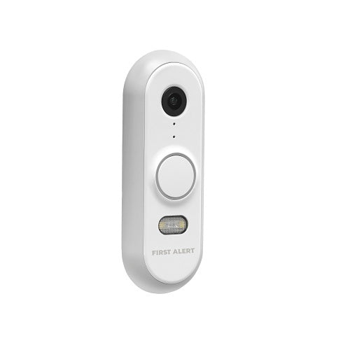First Alert CAMW-WDB VX1 HD Video Doorbell, White/Gray Trim