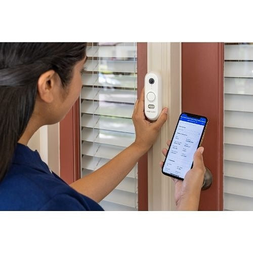 First Alert CAMW-WDB VX1 HD Video Doorbell, White/Gray Trim
