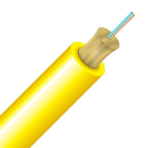 Cleerline 2D9125SMOS2P-B SSF Micro-Distribution Cable LT, 2 Strand, Plenum I/O, 9/125, G657 A2/B2 OS2, Yellow, Cut to Order
