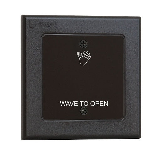 Camden CM-332/41W Touchless Switch with Built-In Door Control, Relays, Hand Icon and 'Wave to Open' text, Double Gang Faceplate without Illumination