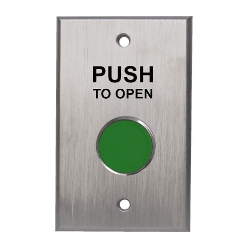 Camden CM-7020G/3 Single Gang Momentary Push Button Switch, Green, N/O and N/C Contacts
