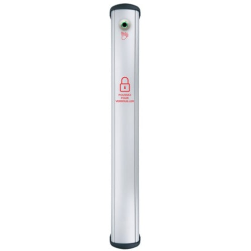 Camden CM-8436VR/8BF CM-84 Series Column Side Load Push Plate Switch with Hands-Free Sensor, LOCK Symbol and PUSH TO LOCK Label in French, 36" x 6", Anodized Clear Aluminum