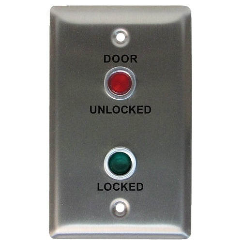 Camden CX-LED2/56RG LED Plate, Red and Green LED, Stainless-Steel Single Gang Faceplate, 'Door Locked/Unlocked'