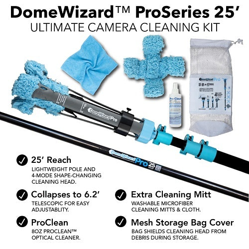 Dotworkz DW-PKG-25-BL DomeWizardPRO 25\' Kit with 4-Mode Elevated Camera Cleaning System