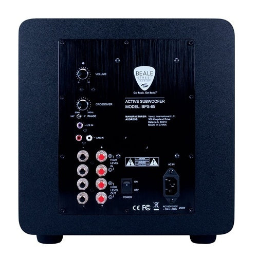 Beale Street BPS-65 Active 6.5\\" In-Room Subwoofer with 200W Built-In Amplifier, Black