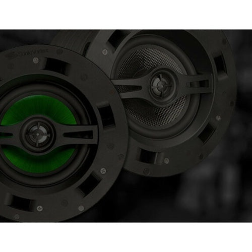Beale Street IC6-BB 6.5\\" Carbon Fiber In-Ceiling 2-Way Speaker Powered by Sonic Vortex, White Grill