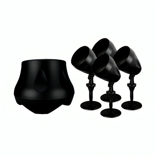 Beale Street LSKIT-BSC Landscape Kit Includes (4) WP4V-BSC 4" On-Wall Pendant Speakers, (4) WPV-LAND Mounting Kits, and LS10-BSC 10" Subwoofer, Black