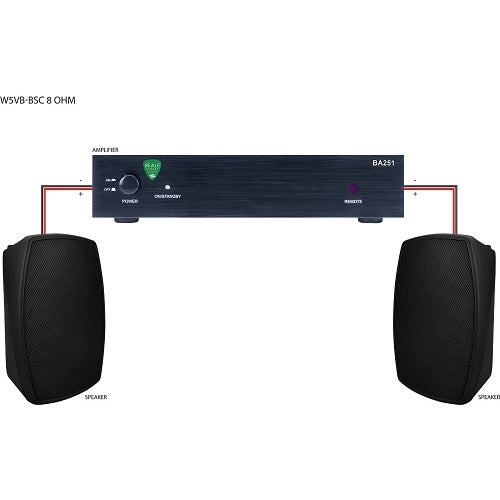 Beale Street W5VB-BSC Speaker, On-Wall, Indoor Outdoor 5.25\\"