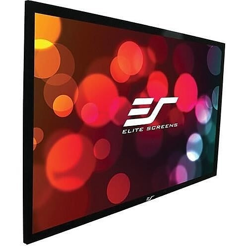 Elite Screens ER110WH1-A1080P3 110" Sable Frame AcousticPro Series Fixed Frame Projection Screen, 16:9, Acoustically Sound Transparent Perforated Weave