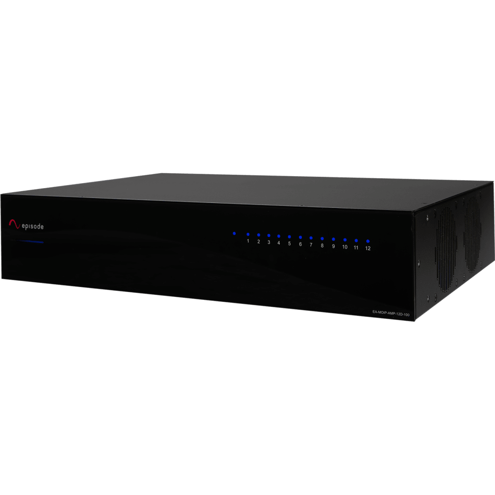 Episode 100W, 12 Channel Matrix Switching Amp DSP Config W/ MoIP Streaming Capability
