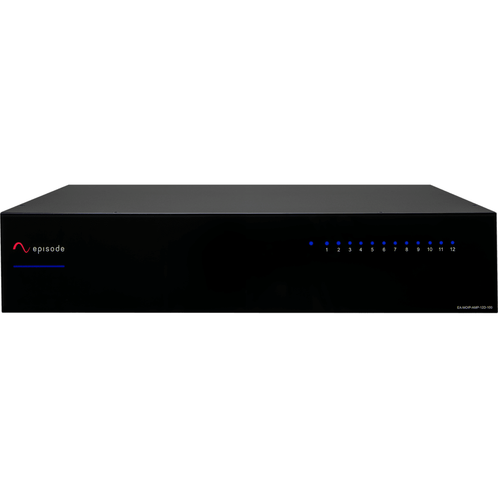 Episode 100W, 12 Channel Matrix Switching Amp DSP Config W/ MoIP Streaming Capability
