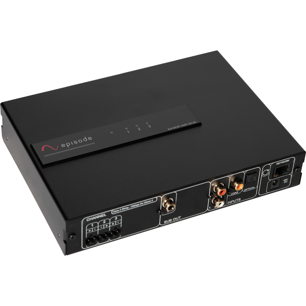 Episode 50W, 3 Channel POE Matrix Switching Amp DSP Config W/ MoIP Streaming Capability