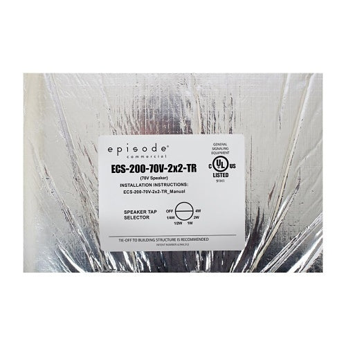 Episode ECS-200-70V-2x2-TR 200 Commercial Series 70V 2x2 Tile Speaker with 8\\" Woofer, White