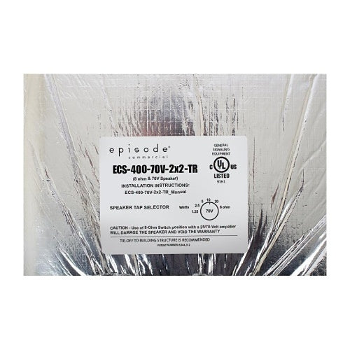 Episode ECS-400-70V-2x2-TR 400 Commercial Series 70V 2x2 Tile Speaker with 6.5\\" Woofer, White