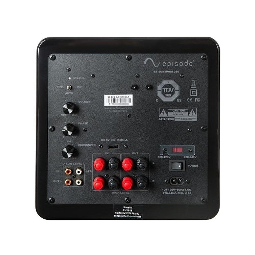 Episode ES-SUB-EVO8-250-BLK Evolution Series 260W 8\\" Sealed Subwoofer, Gloss Black