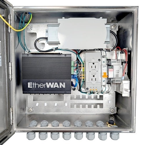 EtherWAN EASYPOE24E Pro Series Indoor Outdoor Enclosure with Integrated Hardened Managed PoE Switch