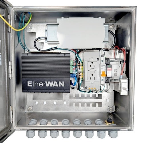 EtherWAN EASYPOE22E-MNC EasyPoE Pro Series NEMA-Rated Indoor / Outdoor Enclosure with 8-Port 10/100/1000BASE-T PoE (60W) and 2-Port 100/1000 SFP Managed Switch, Stainless Steel