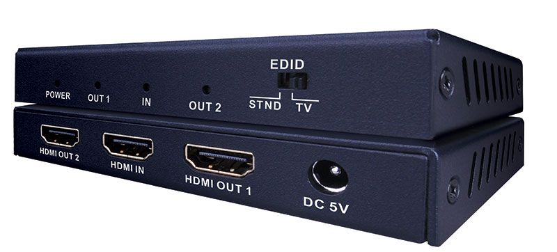 Slim HDMI 1x2 4K Splitter 4K-60Hz HDR HDCP2.2