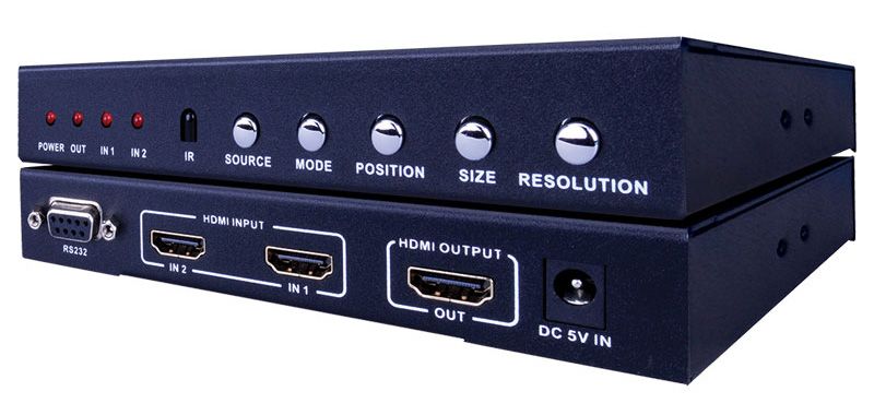 HDMI 2x1 Selector Switch Multiview-PIP 1080p-60Hz Up-Down Sc