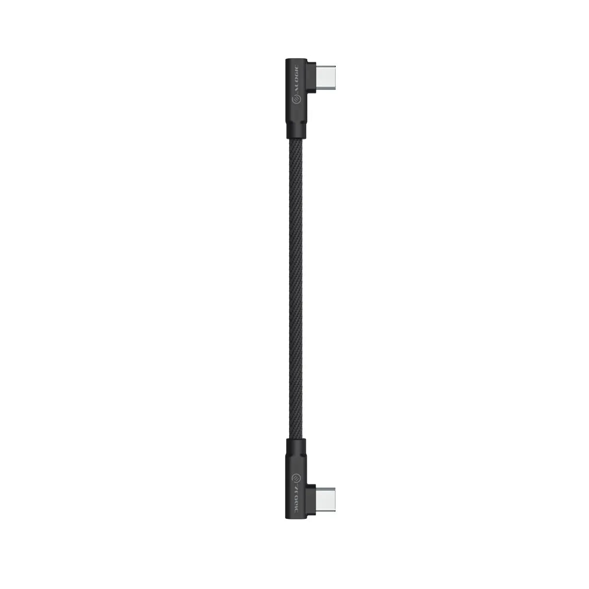 Alogic Charge & Sync USB-C to USB-C Cable 10in Right Angled Elements Pro 60W Reinforced Braided Jacket 480Mbps - Black