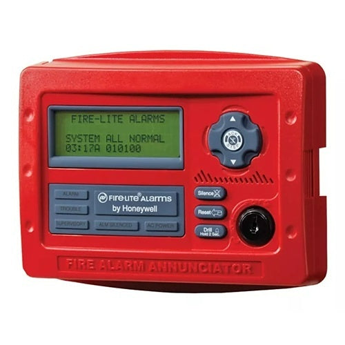Fire-Lite ANN-80 80-Character Serial LCD Annunciator, Compact, Backlit, Red