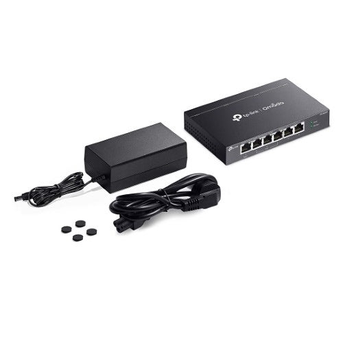 TP-Link DS106GPP Omada Unmanaged 6-Port Gigabit Desktop Switch with 3-Port PoE+ and 1-Port PoE++