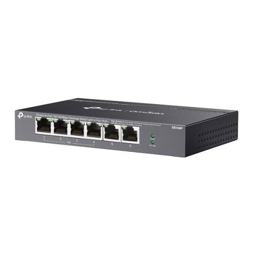 TP-Link DS106P Omada Unmanaged 6-Port 10/100Mbps Desktop Switch with 4-Port PoE+