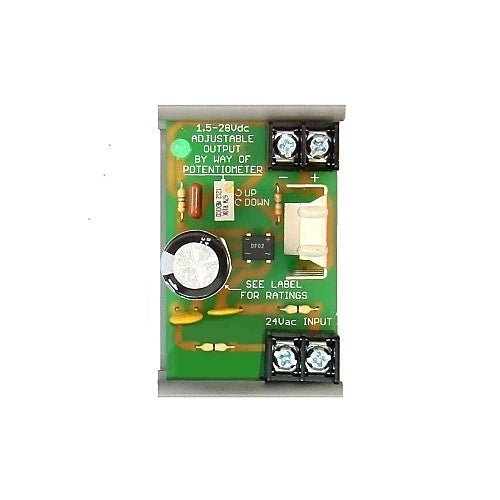 Functional Devices PSMN24DA DC Power Supply, Non-Isolated Linear, 24VAC to 1.5-28VDC, 300 mA Adjustable Output, 2.75" Track Mount