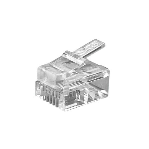 Simply45 S45-0111 Standard RJ11/RJ12 Modular Plugs, Clear, 100-Pack