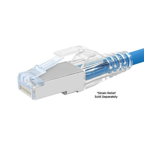 Simply45 S45-1050 Shielded Internal Ground Standard RJ45 Modular Plug for CAT5e Solid Shielded, 50-Pack, Blue Tint