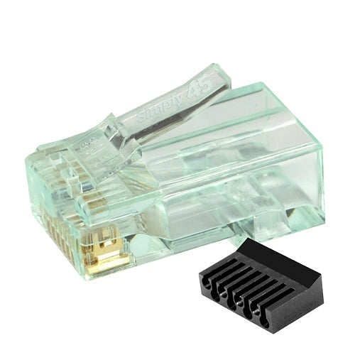 Simply45 S45-1100 CAT6 Unshielded Standard WE, SS Rj45 with Bars45, 100-pack
