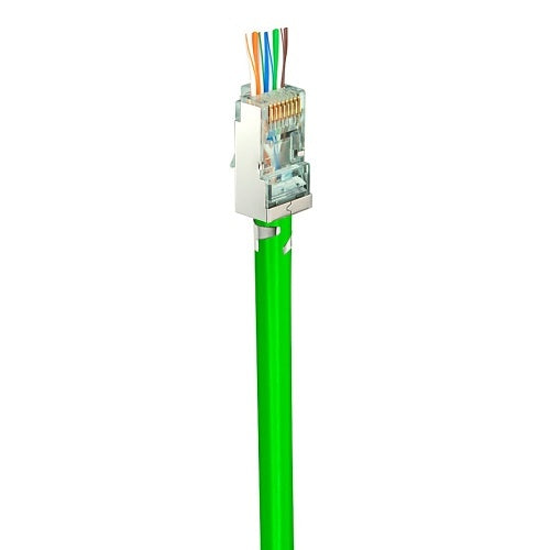 Simply45 S45-1650P Pro Series CAT6 STP Shielded, Pass-Through RJ45 Modular Plug with Cap45, 50-Piece