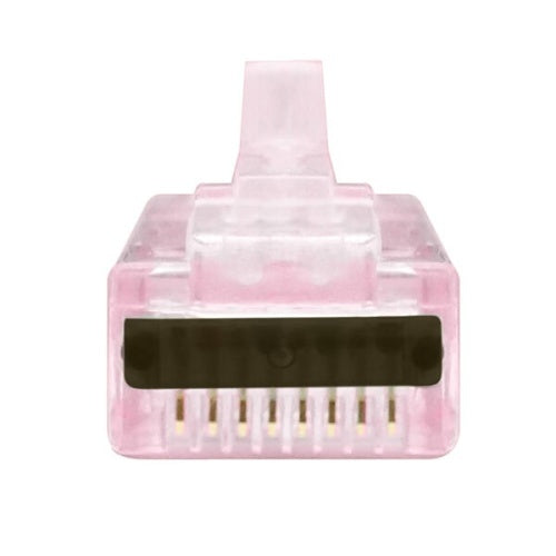 Simply45 S45-1701P Pro Series Pass-Through RJ45 Modular Plug with Cap45 for CAT6/6a UTP Unshielded with Cap45, Hi/Lo Stagger, 50-Piece Clamshell, Red Tint