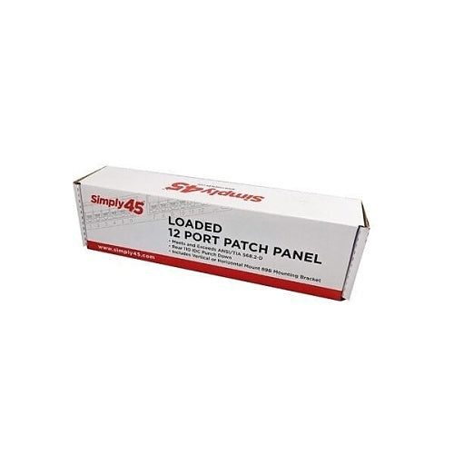 Simply45 S45-2512 Network Patch Panel, 12 Port CAT5E, Loaded