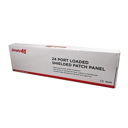 Simply45 S45-2724S 24 Port CAT6A STP Patch Panel