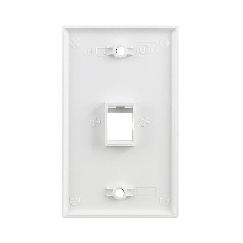 Simply45 S45-3201W Port White Keystone Wall Plate Standard Single Gang