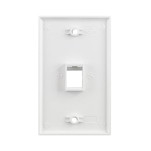 Simply45 S45-3201W-25 Wall Plate, Single-Gang Keystone, White