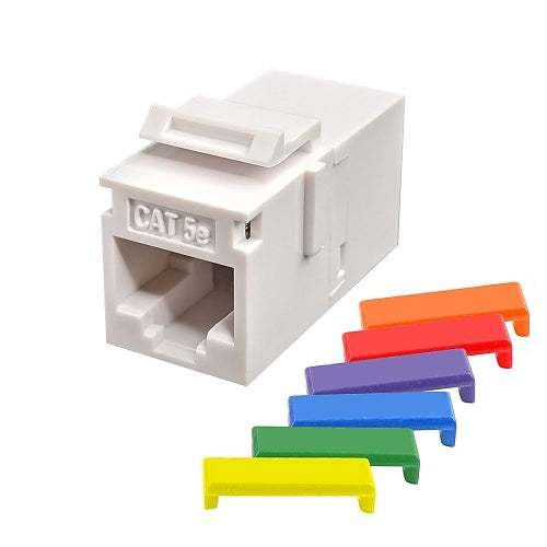 Simply45 S45-3250W-25 CAT5E UTP White Keystone Feed-Thru Coupler