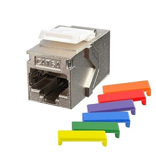 Simply45 S45-3275-25 10G Shielded Keystone Feed-Thru Coupler, 25-Pack, Nickel