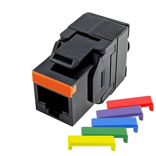 Simply45 S45-3500B-25 CAT5E UTP 180 Black Keystone Jack